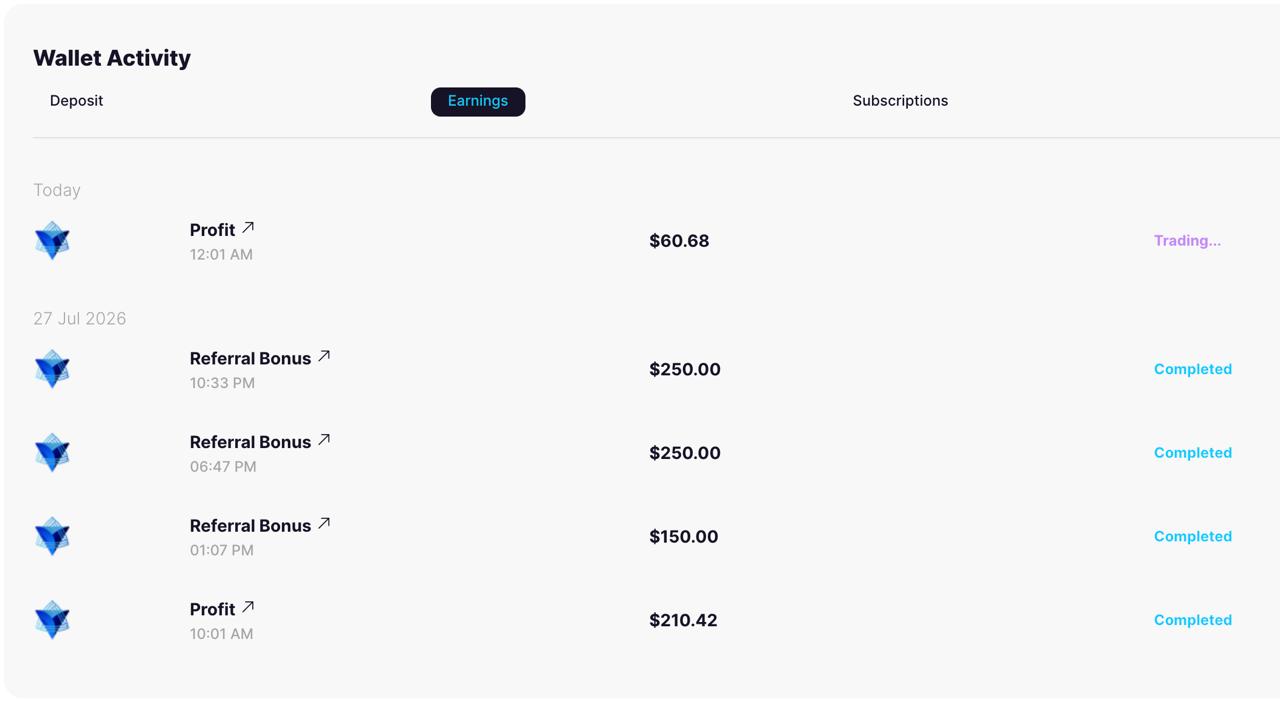 Referral Bonuses + Daily Earnings
